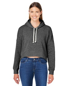 J. America 8853JA Ladies' Triblend Cropped Hooded Sweatshirt