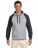 JERZEES 96CR Adult NuBlend® Colorblock Raglan Pullover Hooded Sweatshirt