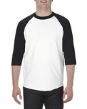 Alstyle AL1334 Adult 6.0 oz., 100% Cotton 3/4 Raglan T-Shirt