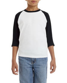 Custom Gildan G570B Youth Heavy Cotton&#153; 5.3 oz. 3/4-Raglan Sleeve T-Shirt
