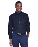 Custom Harriton M500T Men's Tall Easy Blend™ Long-Sleeve Twill Shirt with Stain-Release