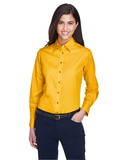 Custom Harriton M500W Ladies' Easy Blend™ Long-Sleeve Twill Shirt with Stain-Release