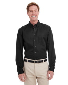 Harriton M581 Men's Foundation 100% Cotton Long-Sleeve Twill Shirt with Teflon&#153;
