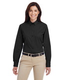 Harriton M581W Ladies' Foundation 100% Cotton Long-Sleeve Twill Shirt with Teflon™