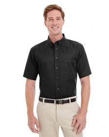 Harriton M582 Men's Foundation 100% Cotton Short-Sleeve Twill Shirt with Teflon&#153;