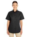 Custom Harriton M582W Ladies' Foundation 100% Cotton Short-Sleeve Twill Shirt with Teflon™