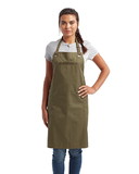 Custom Artisan Collection by Reprime RP121 Unisex 'Barley' Contrast Stitch Sustainable Bib Apron