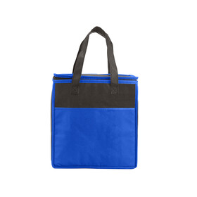 Custom Prime Line BG127 Two-Tone Flat Top Insulated Non-Woven Grocery Tote