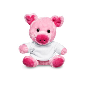 Custom Prime Line TY6031 7" Plush Pig With T-Shirt