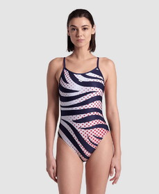 Arena 007158 Multi Stripes Lace Back Swimsuit