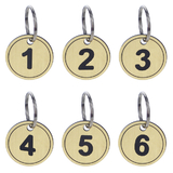 Aspire PACK of 50 Number Key Tags with Ring, ABS Numbered ID Tag Keychains