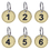 Aspire 20pcs Golden ABS Number Key Tags with Key Rings 1-20, ID Tag Keychain for Dormitory House Lockers Storage Tags