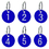 Aspire Pack of 50 Numbered Tags with Key Ring, Acrylic Tag for Organizing & Sorting -  Blue 1 to 50
