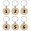 Aspire 25PCS Wooden Numbered Key Chain, Number ID Tags Keyring 26 to 50