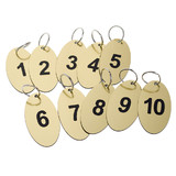 Aspire 20 PCS Key Fobs, Key Tags, Oval Black Engraved Numbers 1 to 20 for Hotel B&B Office