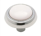 Amerock 262WCH Everyday Heritage 1-3/16 inch (30mm) Diameter White / Polished Chrome Cabinet Knob
