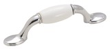 Amerock 263WCH Everyday Heritage 3 in (76 mm) Center-to-Center White/Polished Chrome Cabinet Pull
