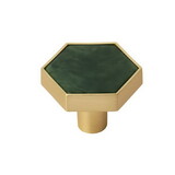 Amerock 2PK36973EMG Accents 1-5/16 inch (33mm) Length Gold/Emerald Green Cabinet Knob - 2 per pack