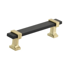 Amerock BP36681BCRBGL Overton 3-3/4 inch (96mm) Center-to-Center Black Chrome/Brushed Gold Cabinet Pull
