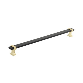Amerock BP36685BCRBGL Overton 11-5/16 inch (288mm) Center-to-Center Black Chrome/Brushed Gold Cabinet Pull
