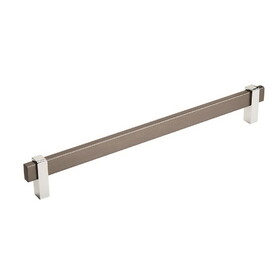 Amerock BP36726BBN26 Mulino 10-1/16 inch (256mm) Center-to-Center Black Brushed Nickel/Polished Chrome Cabinet Pull