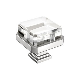 Amerock BP36975C26 GLACIO 1-3/8 inch (35mm) Length Premium Square Cabinet Knob