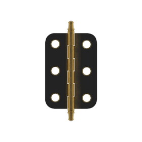 Amerock BPR2355AE 2in (51mm) Joint Non Self Closing Minaret Tip Butt Antique Brass Cabinet Hinge - 1 Pair