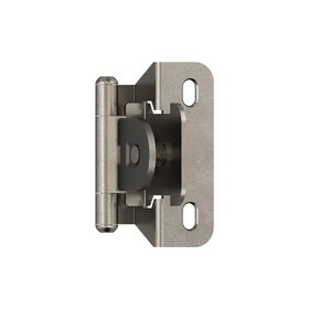 Amerock BPR871514 1/4in (6mm) Overlay Single Demountable Partial Wrap Nickel Cabinet Hinge - 1 Pair