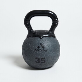 Aeromat 35840 Elite Kettlebell Medicine Ball, 35 LB, Color: Gray, Kettlebell Med Ball