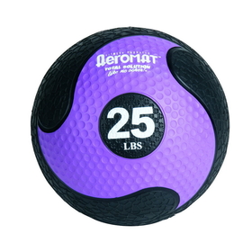 Aeromat 35937 Deluxe Medicine Ball - 25 LB  Black / Purple - 10.8" in diameter