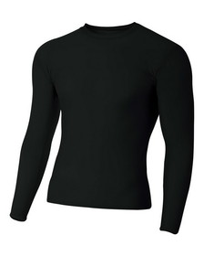 A4 NB3130 Youth Short Sleeve Compression Crew - Black - L