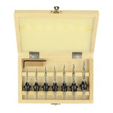 Big Horn 13200 7 Piece Countersink Drill Bit Set with Stop Collars & Wrench