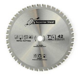 Superior Steel 18542 7-1/4 Inch 42 Teeth 5/8 Inch Arbor Metal Ferrous Cutting Carbide Tipped Saw Blade