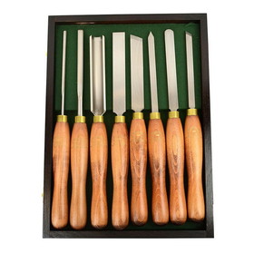 Crown Tools 290 8 Pc Woodturning Tool Set - Wooden Box