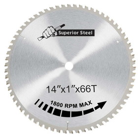 Superior Steel 35066 14 Inch x 66 Teeth x 1 Inch Arbor Metal Cutting Carbide Tipped Saw Blade