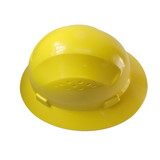 Interstate Safety 40408 Snap Lock 4 Point Ratchet Suspension Full Brim Hard Hat - Yellow Color Safety Helmet