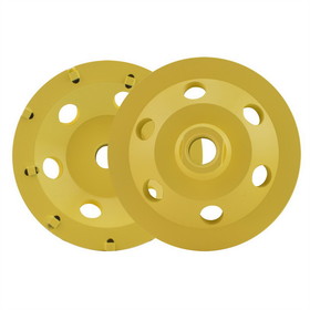 Specialty Diamond 4PCDCW 4" Double Row 9-PCD Segmented Diamond Grinding Cup Wheel (Steel Body) with 5/8"-11 Threads