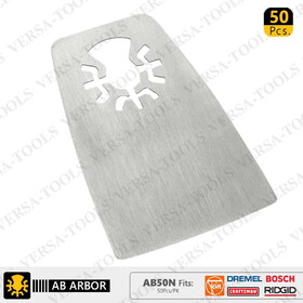 Versa Tool AB50N 52mm Flat Cut Stainless Steel ScraperCompatible with Fein Multimaster, Dremel, Bosch, Craftsman, Ridgid Oscillating Tools/ 50pk