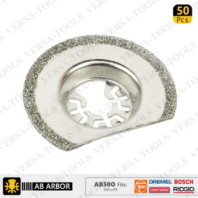 Versa Tool AB50O 63mm Diamond Semi-Round Electoplated Blade Compatible with Fein Multimaster, Dremel, Bosch, Craftsman, Ridgid Oscillating Tools/ 50pk