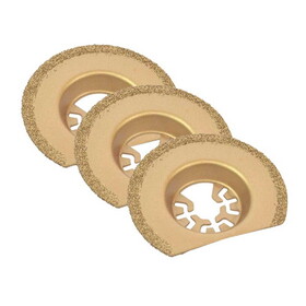 Versa Tool DB3K 63mm Semi- Circular Carbide RASP, 8mm Offset Mount For a Perfect Flush Sanding / GrindingCompatible with Fein Multimaster, Dremel, Bosch, Craftsman, Ridgid Oscillating Tools/ 3pk