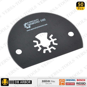Versa Tool DB50I 80mm Semi-Circular sawBladeCompatible with Fein Multimaster, Dremel, Bosch, Craftsman, Ridgid Oscillating Tools/ 50pk