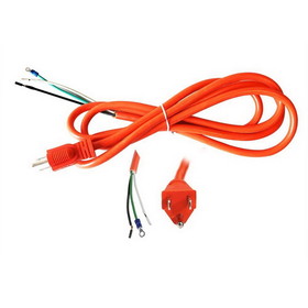 Superior Electric EC163V6-8.5R 8.5 Feet 16 AWG STOOW 3 Wire 600 Volt NEMA 5-15P Electric Cord with Eyelets - Orange