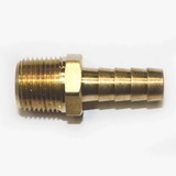 Interstate Pneumatics FM66 Brass Hose Barb Fitting, Connector, 3/8 Inch Barb X 3/8 Inch NPT Male End