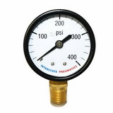 Interstate Pneumatics G2012-400 Pressure Gauge 400 PSI 2 Inch Diameter 1/4 Inch NPT Bottom Mount