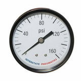Interstate Pneumatics G2122-160 Pressure Gauge 160 PSI 2 -1/2 Inch Diameter 1/4 Inch NPT Rear Mount