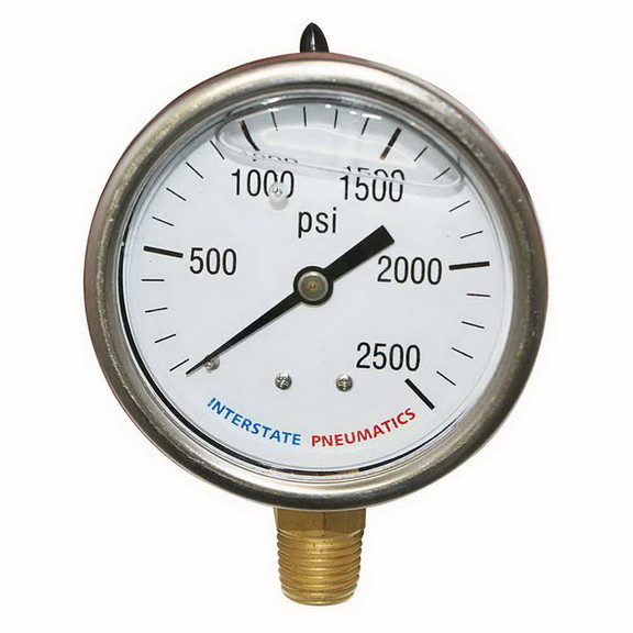 Oil Filled Pressure Gauge 3500 PSI 2-1/2" Dial 1/4" NPT Bottom Mount G7022-3500 