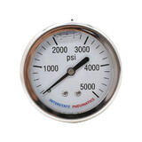 Interstate Pneumatics G7122-5000 Oil Filled Pressure Gauge 5000 PSI 2-1/2 Inch Dial 1/4 Inch NPT Rear Mount