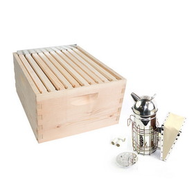 Good Land Bee Supply GL-1BK-TK2 Beekeeping Beehive Brood Complete Kit includes Frames, Foundations, Spacer and Smoker