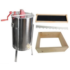 Good Land Bee Supply GL-E2-1SK-SPCR Beekeeping Super Beehive Kit includes 2 Frame Manual Honey Extractor, Super Box, Frames, Foundations & Spacer