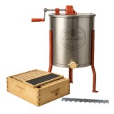 Good Land Bee Supply GL-E2-1SK-SPCR Beekeeping Super Beehive Kit includes 2 Frame Manual Honey Extractor, Super Box, Frames, Foundations & Spacer